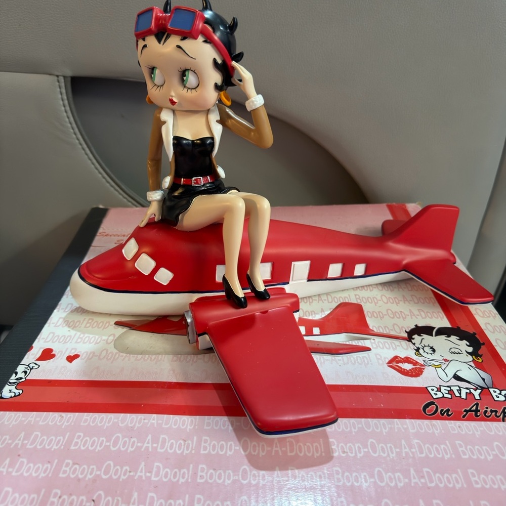 Special Edition Betty Boop Figurine on Red Airplane